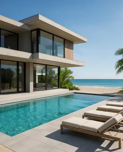 modern house — pool (beach)