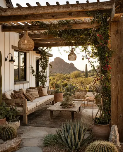 bohemian farmhouse — pergola (desert)