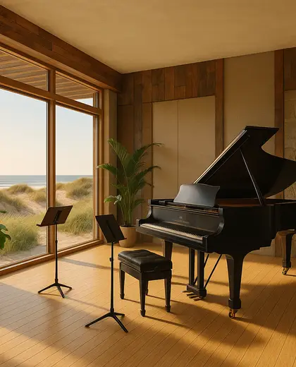 sustainable home — music room (beach)