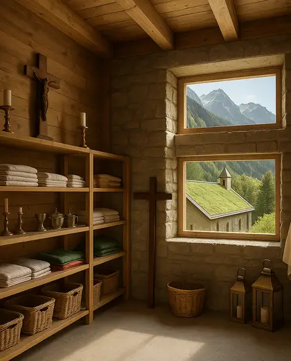 sustainable church — storage room (alpine)