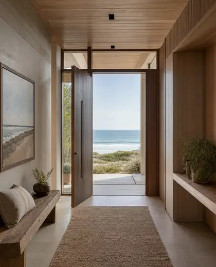 sustainable condo — entryway (coastal)