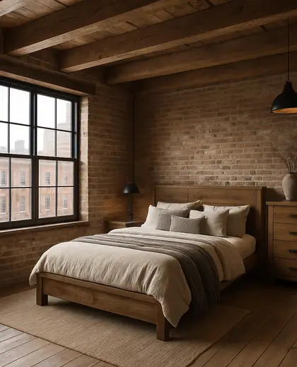 rustic home — master bedroom (urban)