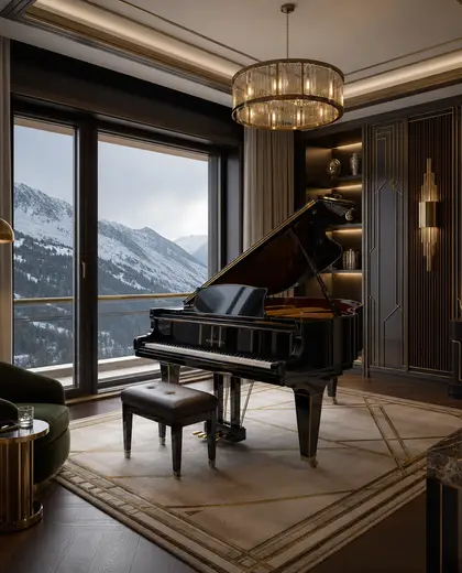 art deco apartment — music room (mountain)