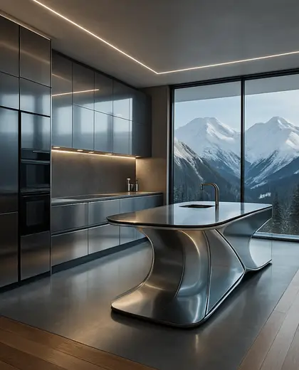 futuristic condo — kitchen (alpine)