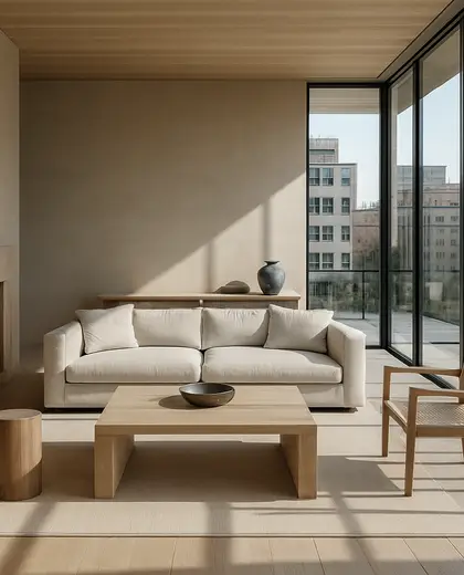 minimalist house — living room (urban)