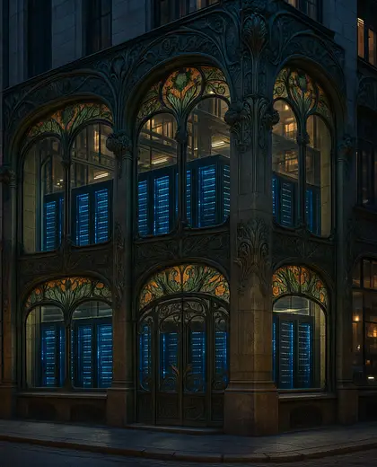 art nouveau building — server room (urban)