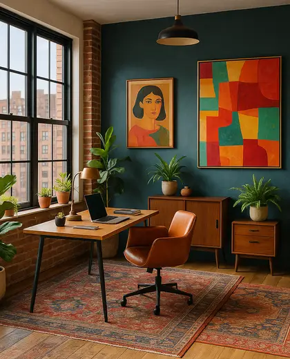 eclectic house — home office (urban)