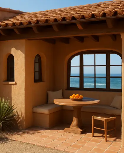 southwestern facade — breakfast nook (ocean)