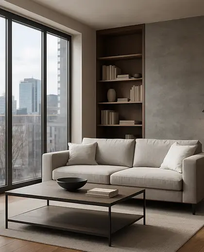 modern house — living room (urban)