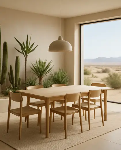 minimalist indoor garden — formal dining room (desert)