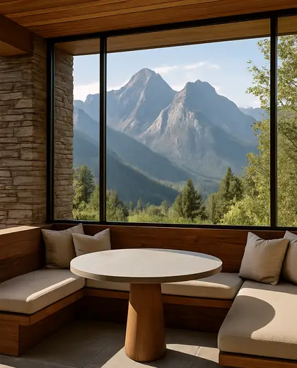 modern backyard — breakfast nook (mountain)