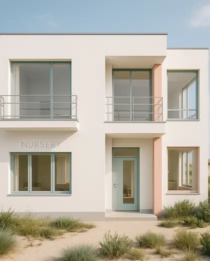 bauhaus facade — nursery (coastal)