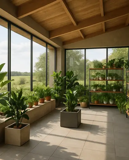 contemporary indoor garden — nursery (rural)