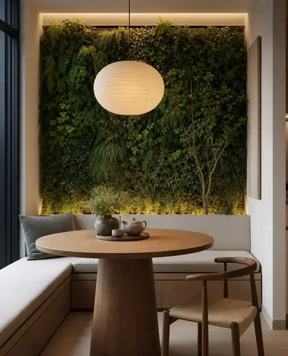 japandi vertical garden — breakfast nook (urban)