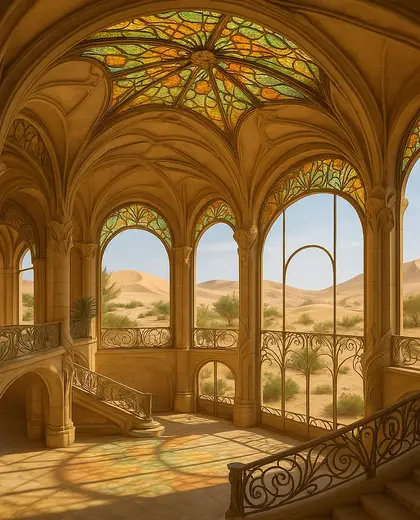 art nouveau public space — main hall (desert)