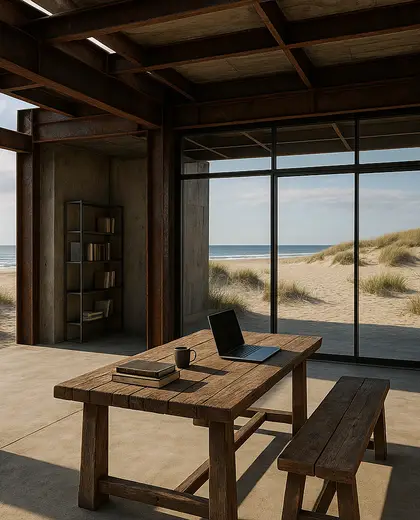 industrial yard — study (beach)