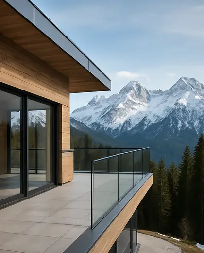 contemporary house — balcony (alpine)
