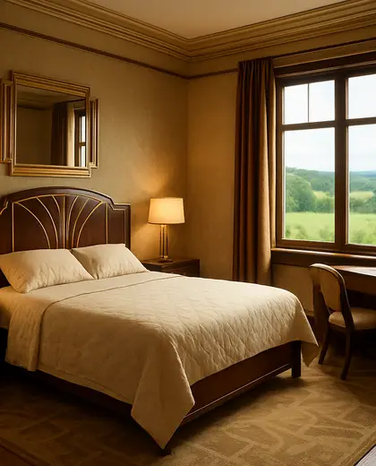 art deco office space — bedroom (rural)