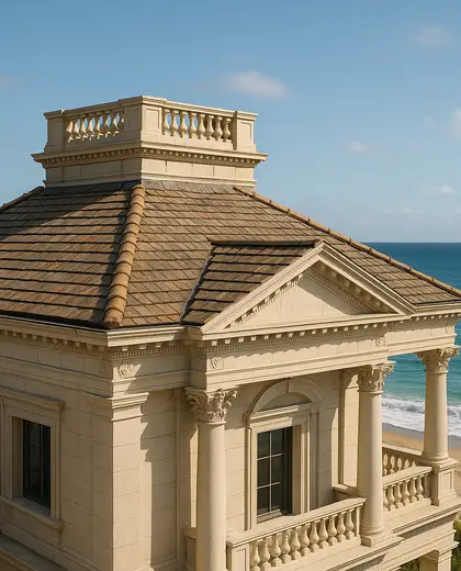 neoclassical house — roof (beach)
