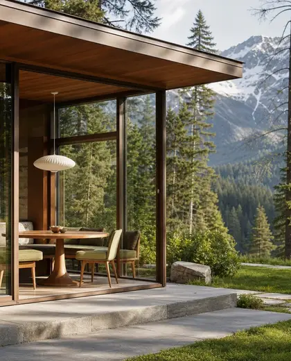 mid-century modern yard — breakfast nook (alpine)
