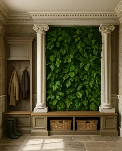 neoclassical vertical garden — mud room (rural)