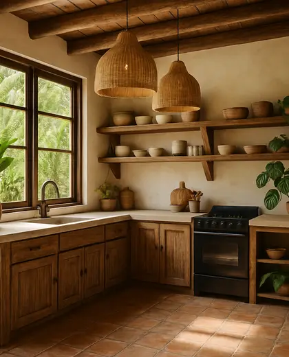 rustic house — kitchen (tropical)