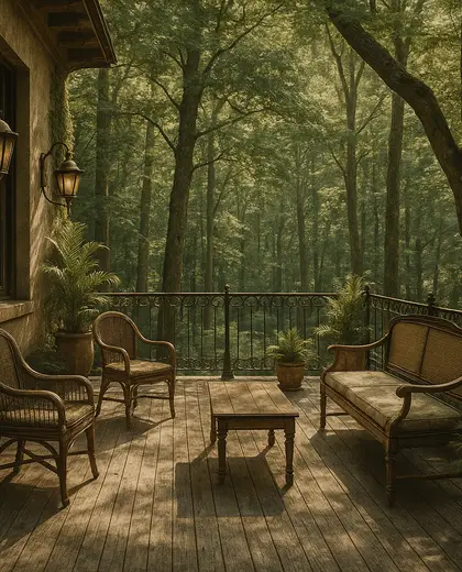 vintage office space — terrace (forest)