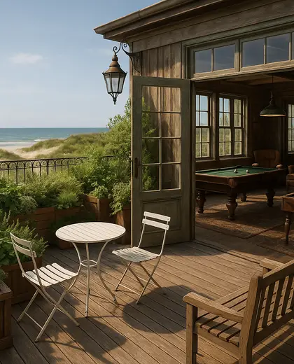 vintage rooftop garden — game room (beach)