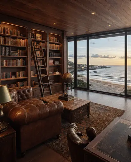 vintage penthouse — library (beach)