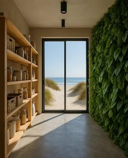 contemporary vertical garden — storage room (beach)