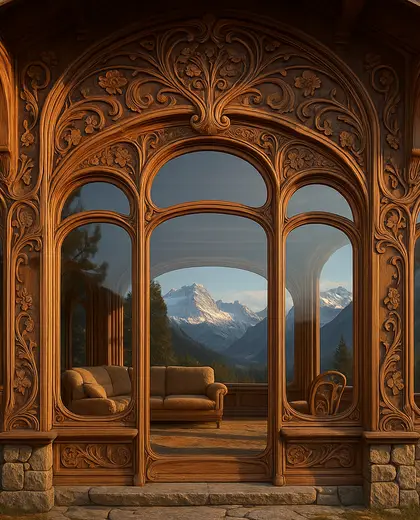 art nouveau facade — living room (alpine)