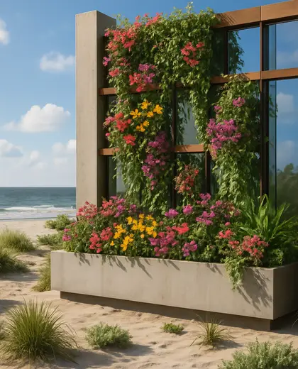 contemporary vertical garden — flower bed (beach)