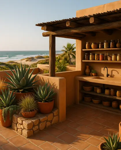southwestern rooftop garden — pantry (beach)