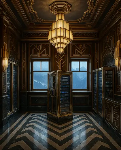 art deco hotel — server room (alpine)