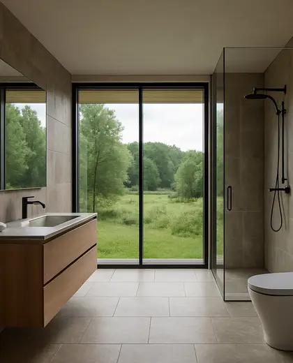 contemporary house — bathroom (rural)