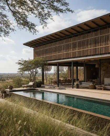 sustainable facade — pool (savanna)
