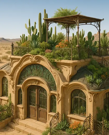 art nouveau rooftop garden — workshop (desert)