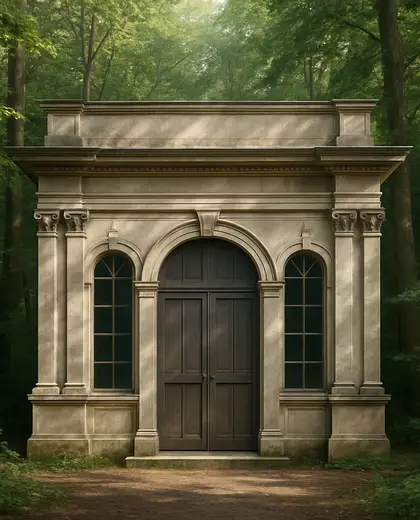 neoclassical facade — storage room (forest)