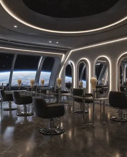 futuristic salon — training room (space)