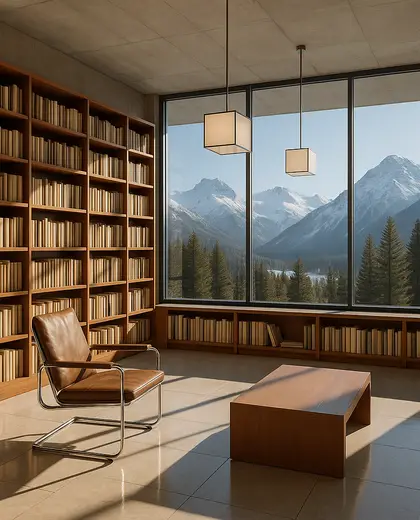 bauhaus penthouse — library (alpine)