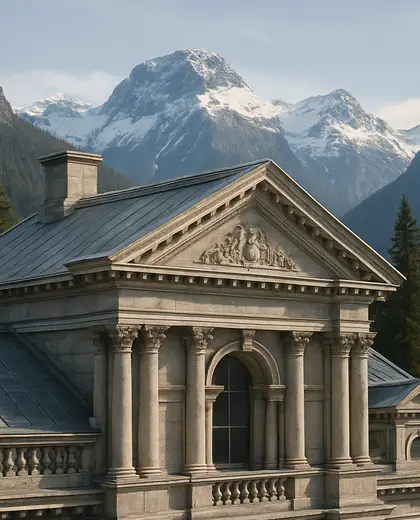 neoclassical building — roof (alpine)