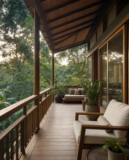 tropical house — balcony (forest)