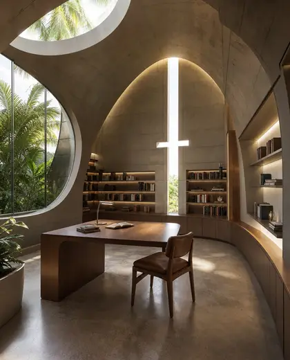 futuristic church — study (tropical)