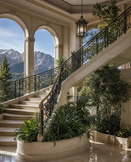 neoclassical indoor garden — staircase (mountain)