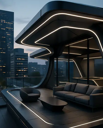 futuristic house — terrace (urban)