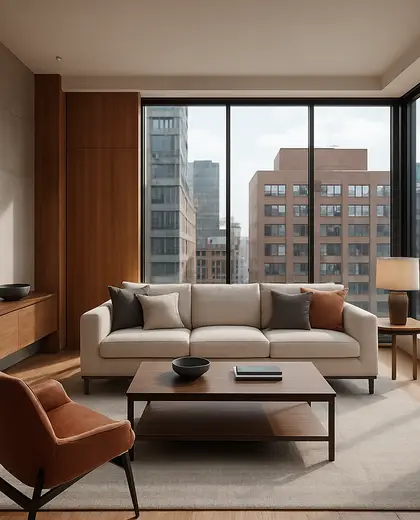 modern house — living room (urban)