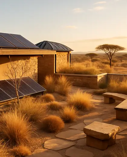 sustainable rooftop garden — terrace (savanna)