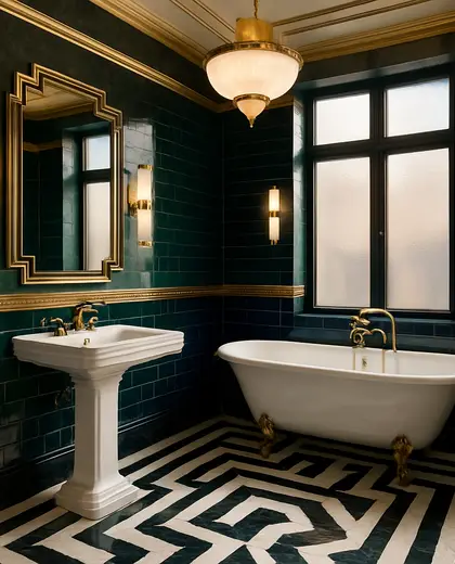 art deco house — bathroom (urban)