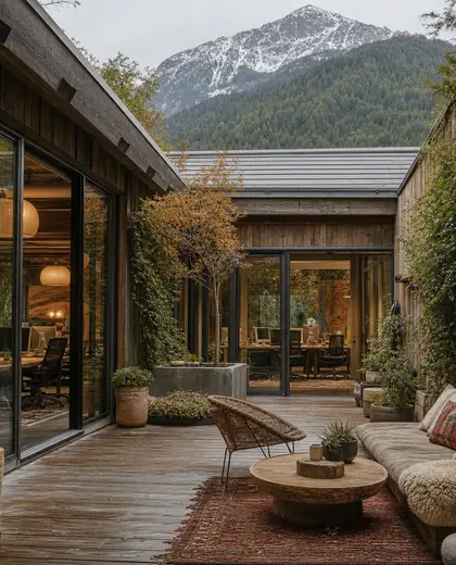 bohemian office space — courtyard (alpine)