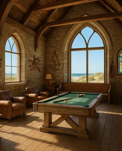 rustic church — game room (beach)